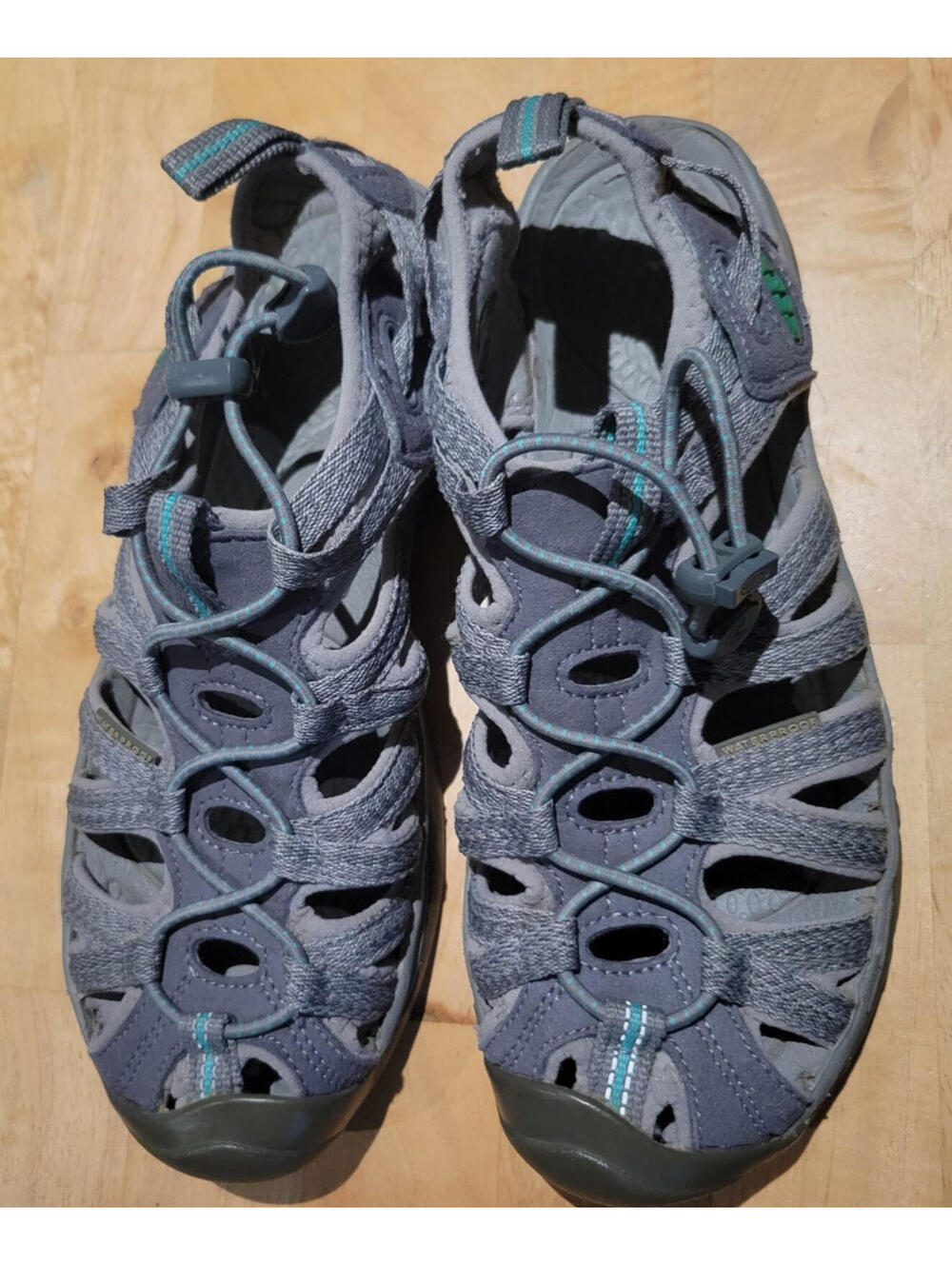 KEEN Whisper Fisherman Sport Sandals Women’s 7.5 Gray Green Water Hiking
